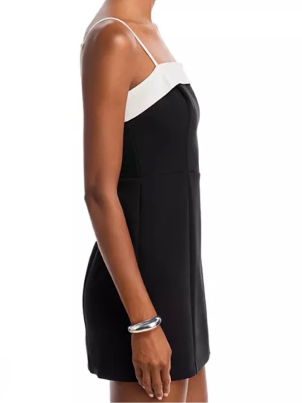 French Connection Black Mini Dress with White Bandeau - Picture 5 of 13